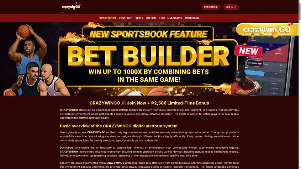CrazywinGo website screenshot