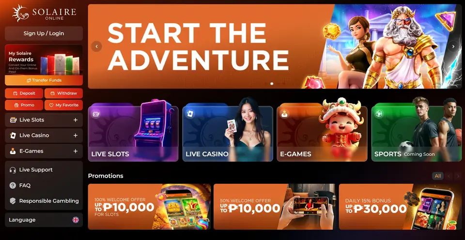Solaire Online website screenshot